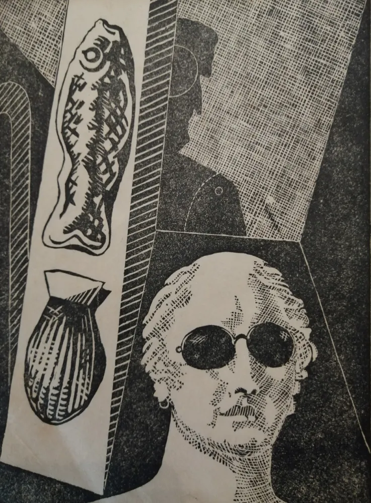 Incisione Su Legno De Chirico - Portrait d'Apollinaire