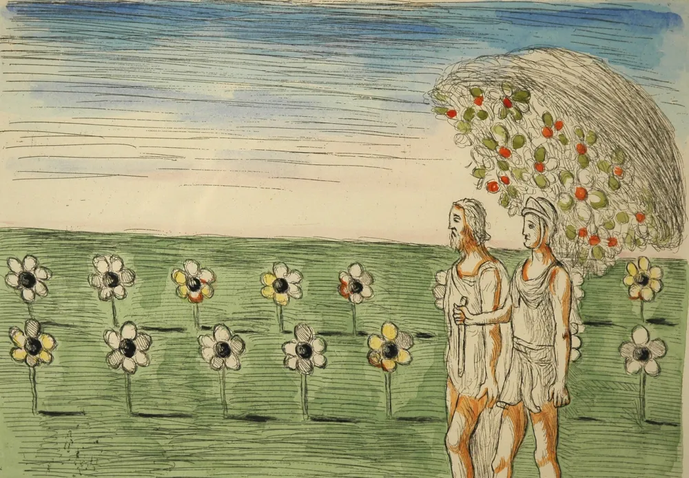 Acquaforte De Chirico - Visione misteriosa