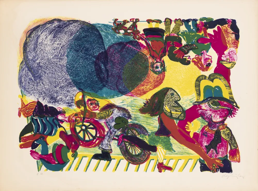 Litografia De Jong - Three Clouds