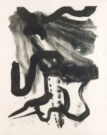 Litografia De Kooning - Woman with long hair and corset