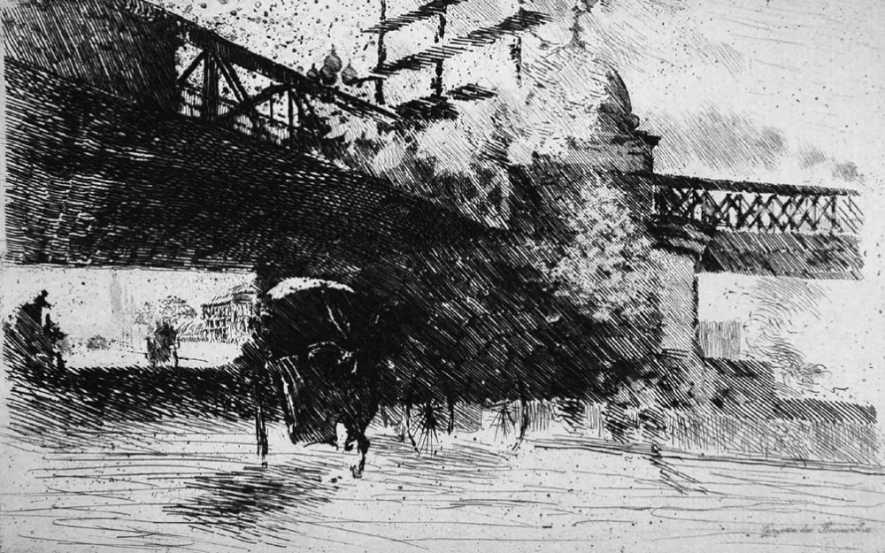 Acquaforte De Nittis - Vue pris à Londres