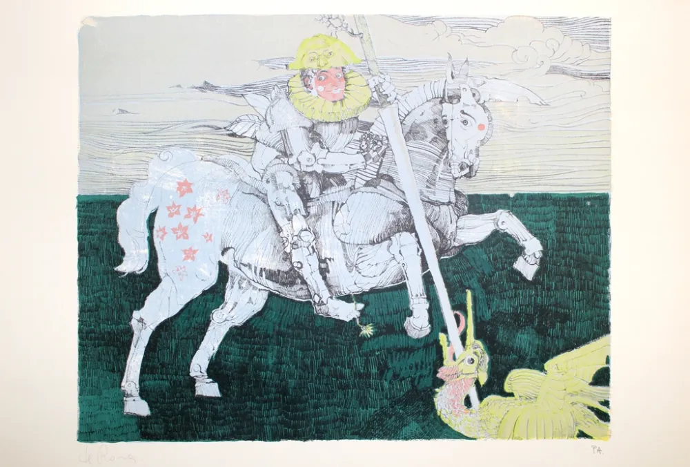 Litografia De Rosa - Combattente