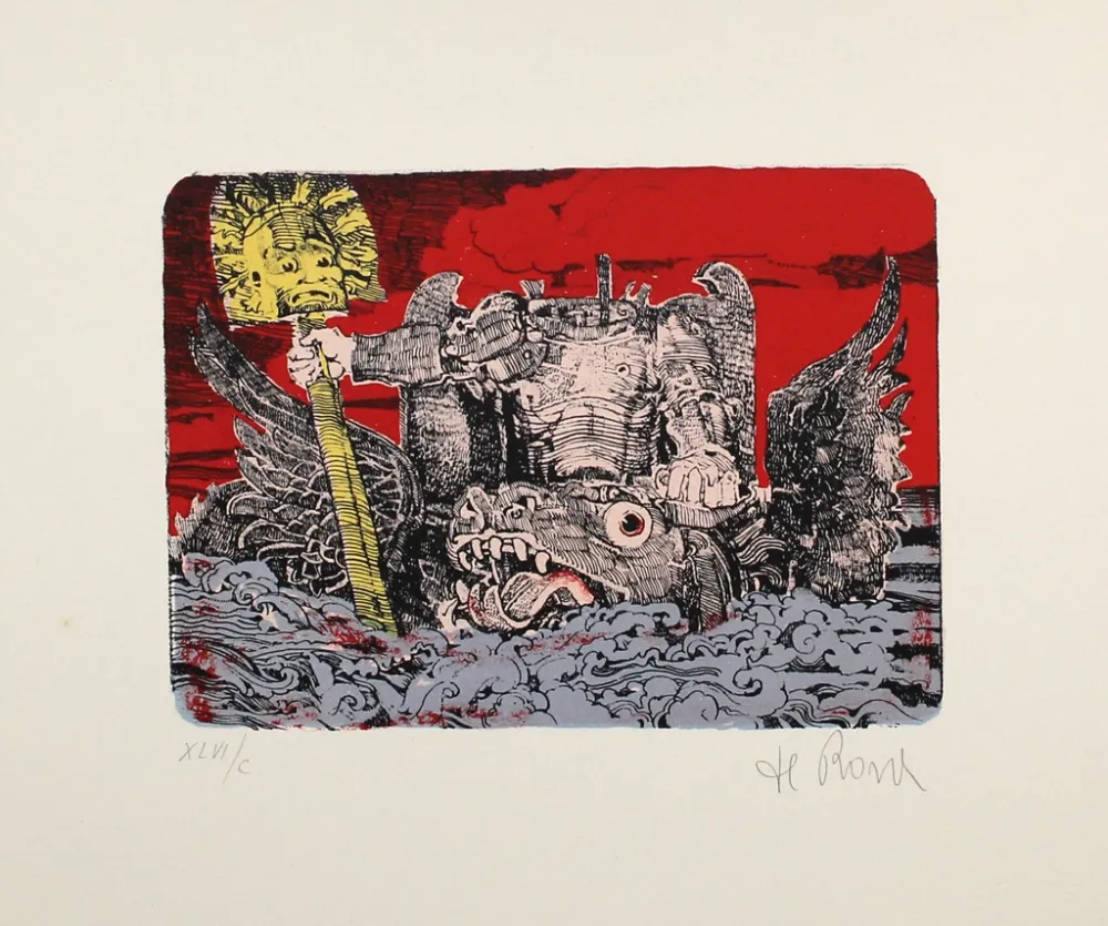 Litografia De Rosa - Kopflos / Headless