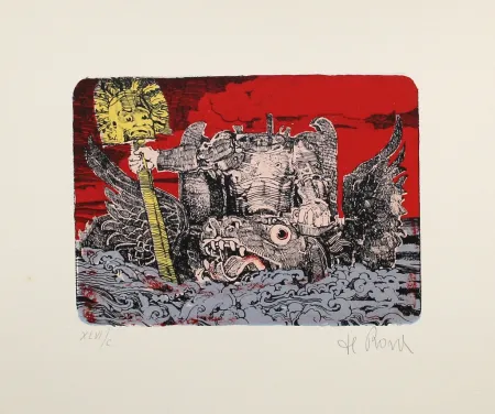 Litografia De Rosa - Kopflos / Headless