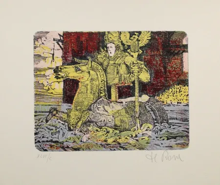 Litografia De Rosa - Ritt durchs Wasser