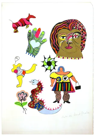 Litografia De Saint Phalle - Golden Head