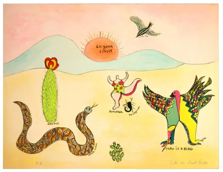 Litografia De Saint Phalle - Max is a bird