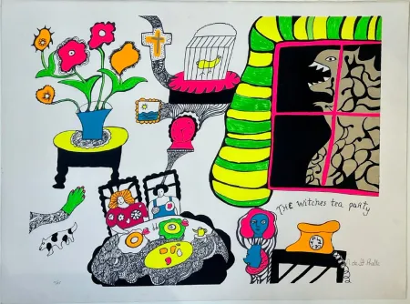 Serigrafia De Saint Phalle - Nana Power : Tea time (planche XIV) 