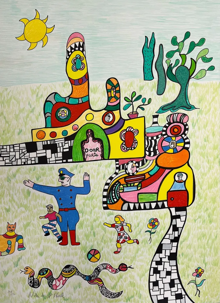 Litografia De Saint Phalle - Sortie d'École