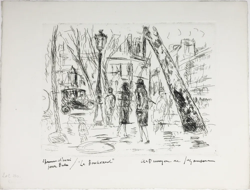 Acquaforte De Segonzac - LE BOULEVARD. Pour 