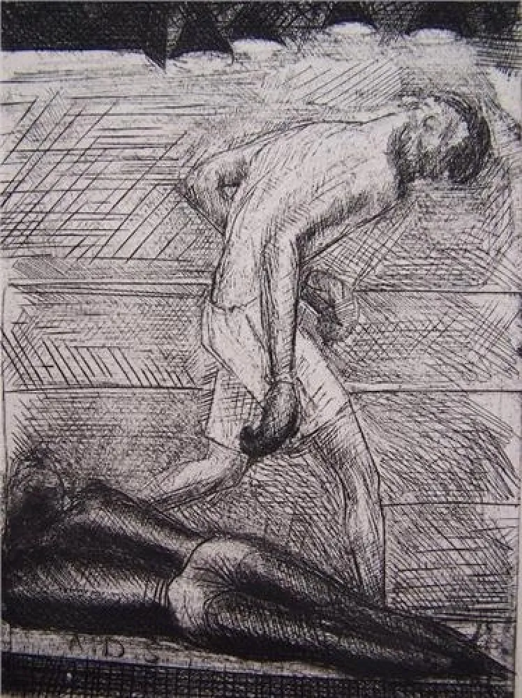 Acquaforte De Segonzac - Le KO du noir