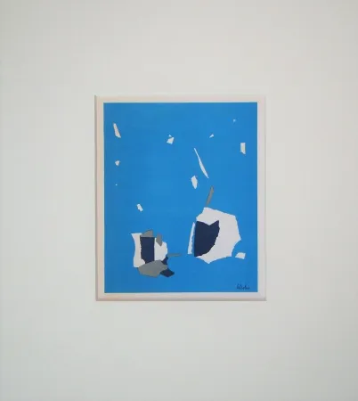 Litografia De Stael - Composition fond bleu ciel
