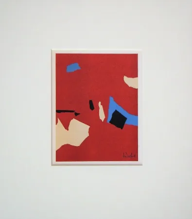 Litografia De Stael - Composition fond rouge