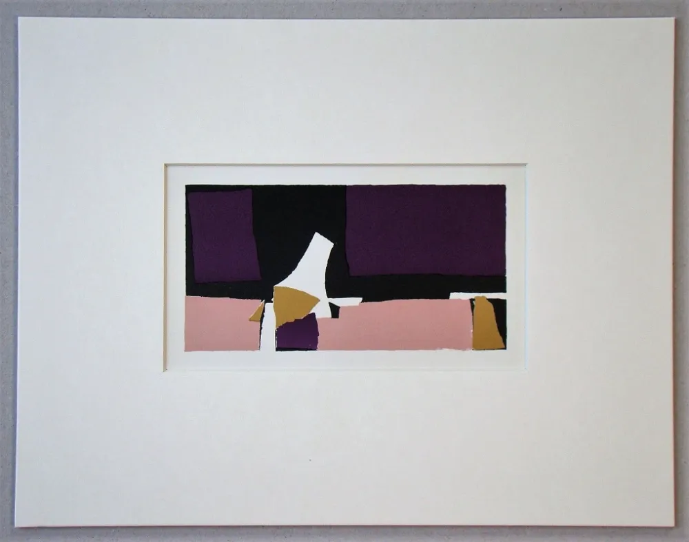 Litografia De Stael - Composition Violette - 1952