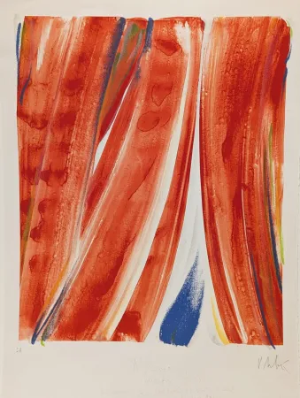 Litografia Debré - Le Rideau rouge (Séguier) 