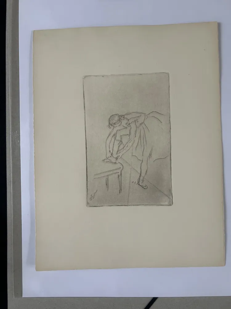 Acquaforte Degas - Danseuse mettant son chausson