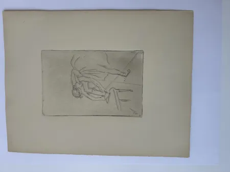 Acquaforte Degas - Danseuse mettant son chausson