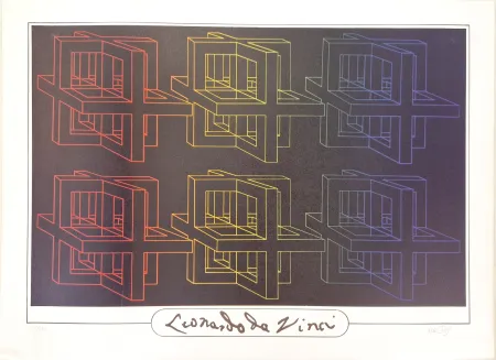 Litografia Del Pezzo -  Leonardo da Vinci 