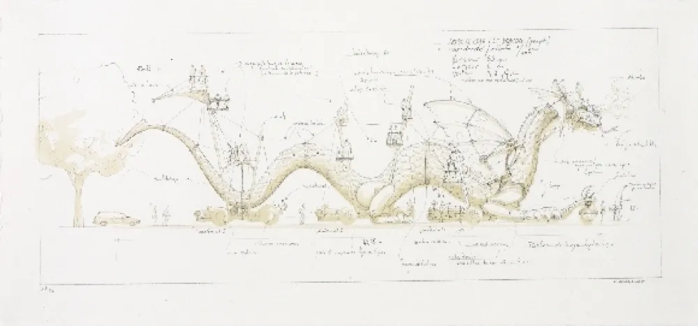 Litografia Delarozière - Le dragon