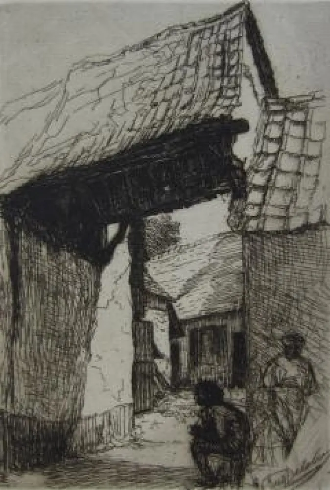 Incisione Delatre - Dessous de porte