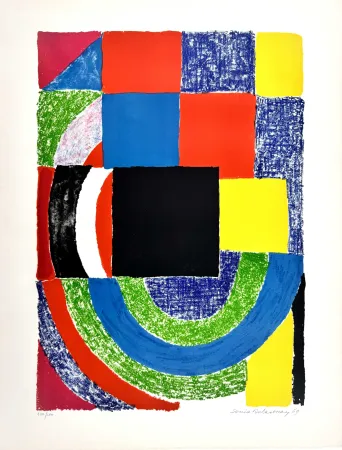 Litografia Delaunay - Carreaux noirs 