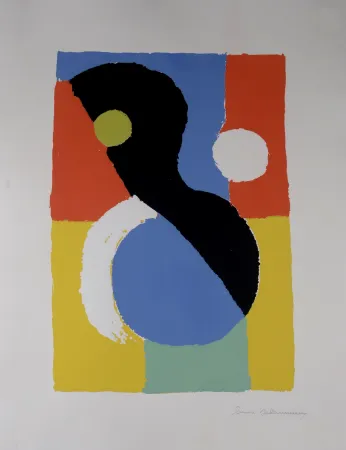 Serigrafia Delaunay - Composition, 1953 - Hand-signed 