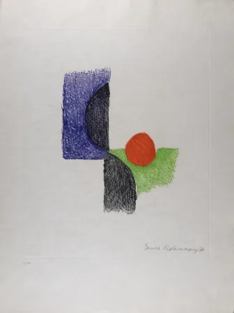 Acquaforte Delaunay - Composition, 1970 - Hand-signed