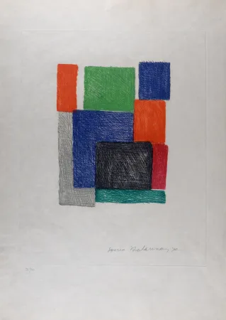 Acquaforte Delaunay - Composition, 1970 - Hand-signed