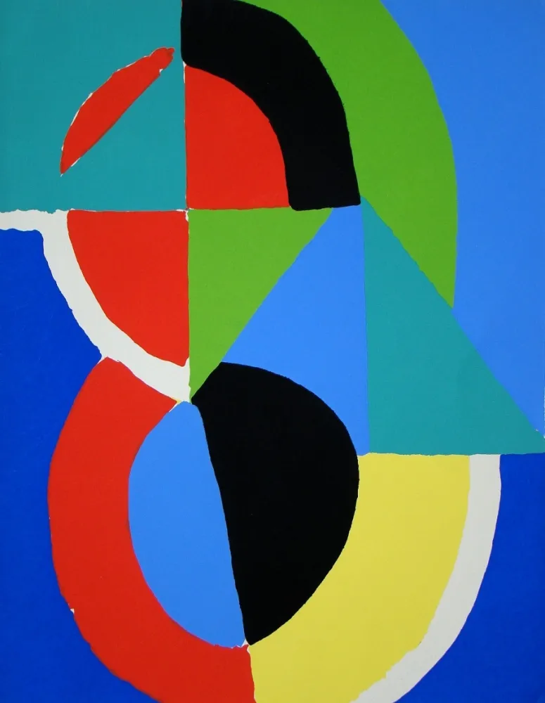 Pochoir Delaunay - Gouache, 1955
