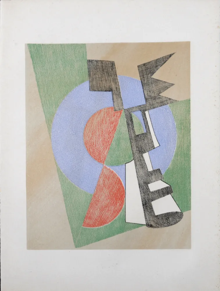 Litografia Delaunay - Sonia Delaunay & Alberto Magnelli. - Untitled Collaboration, Aux Nourritures Terrestres, 1950