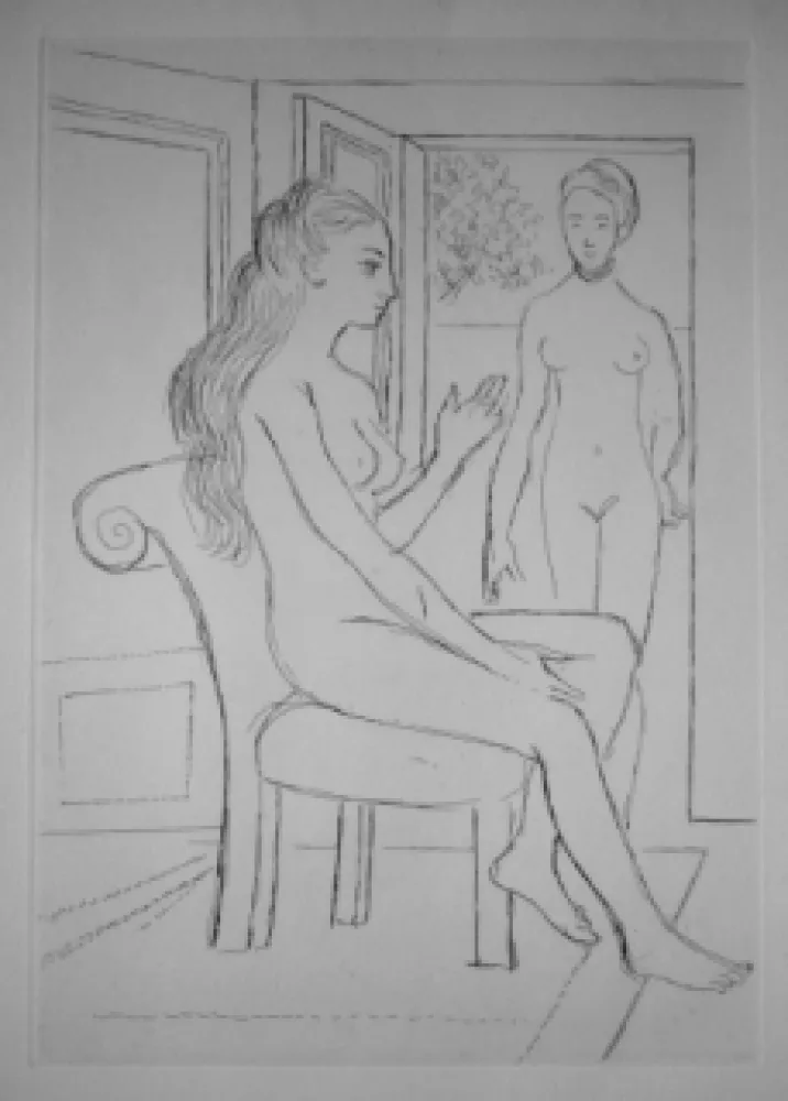 Incisione Delvaux - La chaise