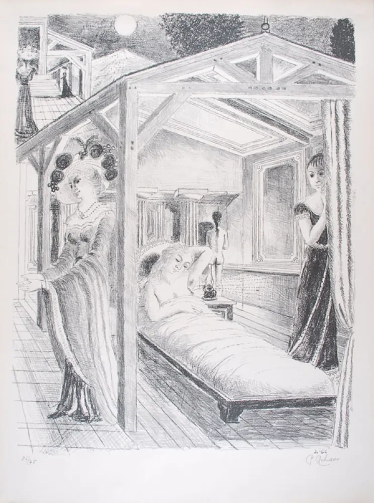 Litografia Delvaux - La Mer est proche