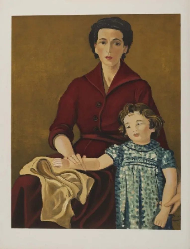 Litografia Derain - Madre e hija