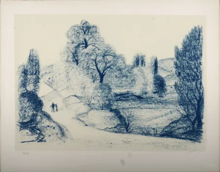 Litografia Derain - Paysage Bleu, c. 1955 - Hand-signed!