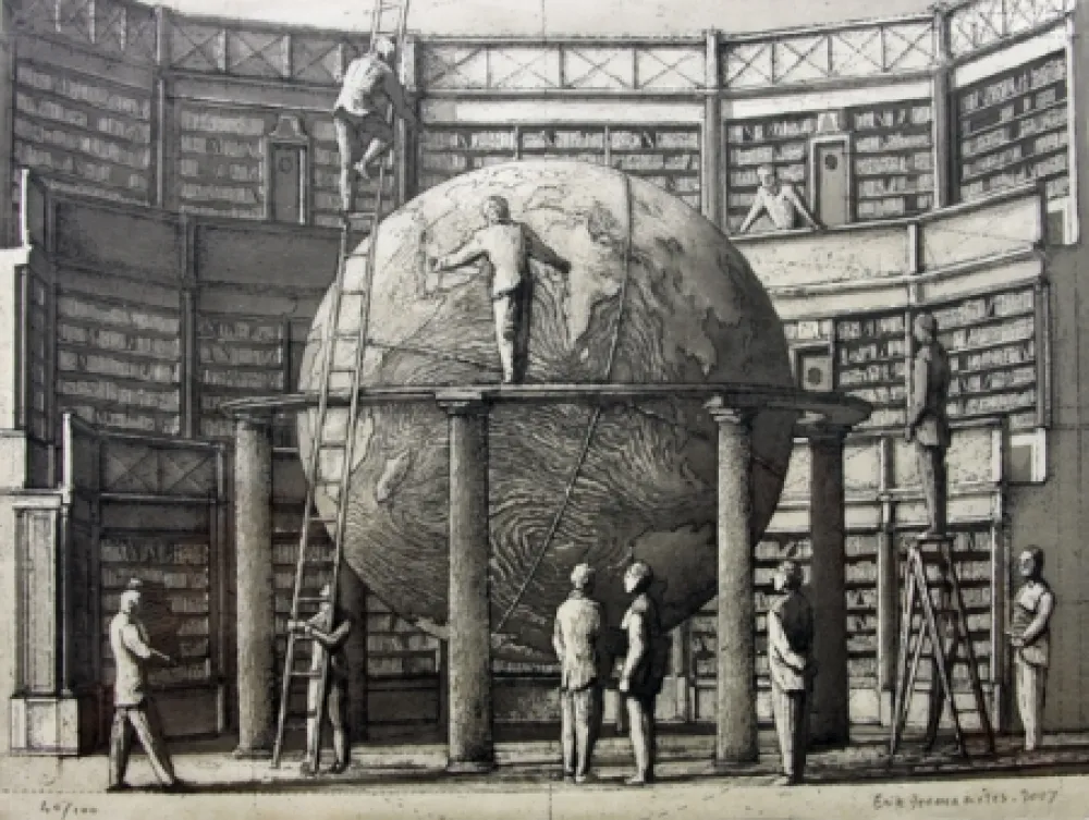 Acquaforte E Acquatinta Desmazières - Theatre de Geographie