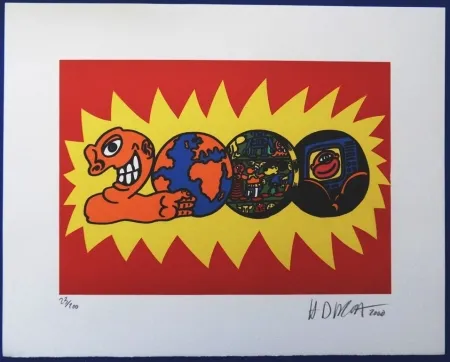 Serigrafia Di Rosa - 2000 - Hommage à Combas