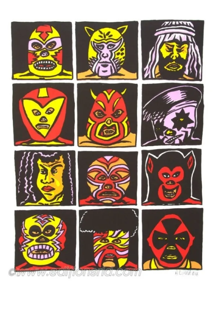 Litografia Di Rosa - Catcheurs