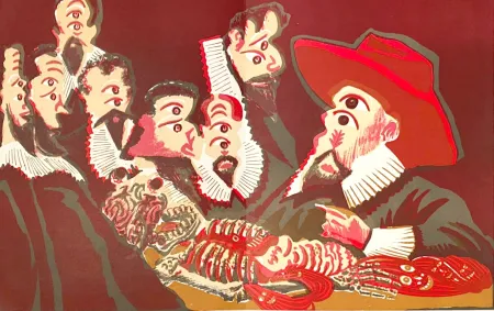 Litografia Di Rosa - Corps amoureux