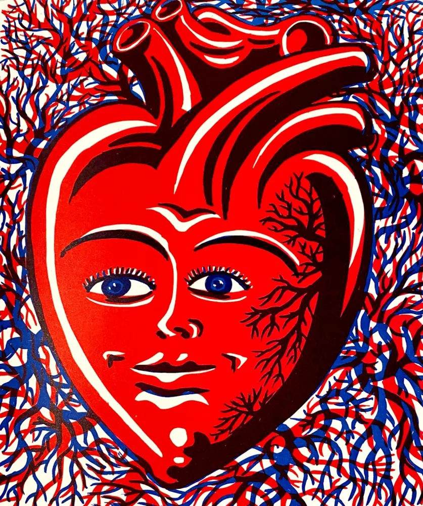 Litografia Di Rosa - Corps amoureux