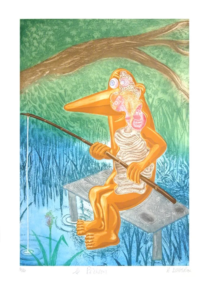 Incisione Di Rosa - Le Pêcheur