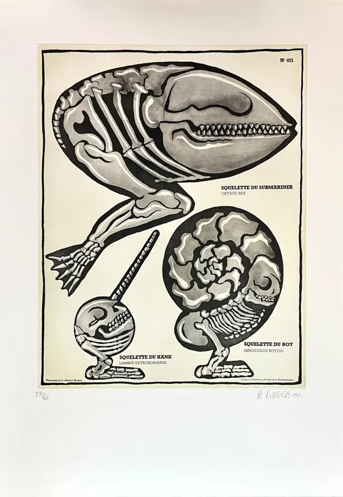 Incisione Di Rosa - Squelette de Submariner