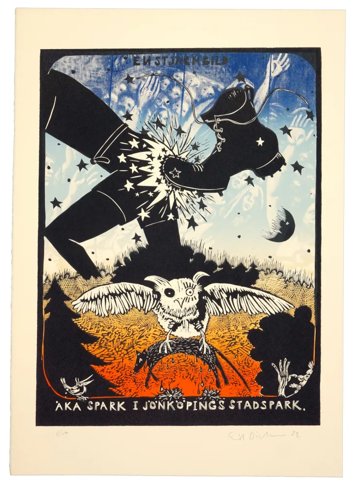 Linoincisione Dietman - Aka