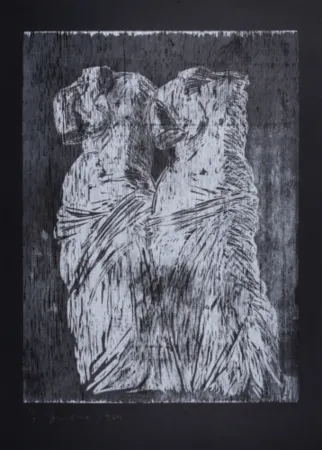 Incisione Su Legno Dine - Double Venus Woodcut II