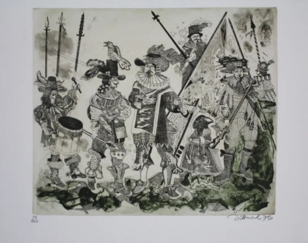 Acquaforte E Acquatinta Dittrich - Schlacht