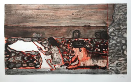 Incisione Doig - Painting a Cloud on a Wall