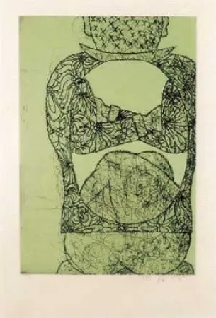 Acquaforte E Acquatinta Dokoupil - Hommage à Tapies