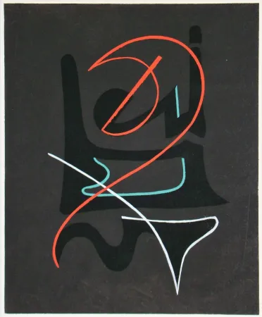 Pochoir Domela - Composition abstrait