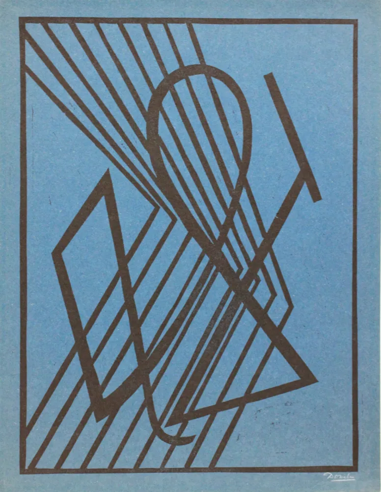 Linoincisione Domela - Der Leser (The reader)