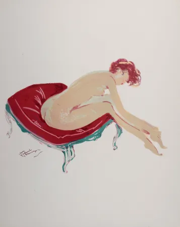 Litografia Domergue - La Parisienne : Une cavalière, 1956