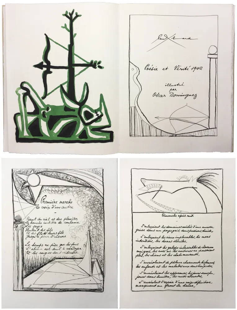 Libro Illustrato Dominguez - Paul Éluard : POÉSIE ET VÉRITÉ 1942. 31 gravures originales (1947).